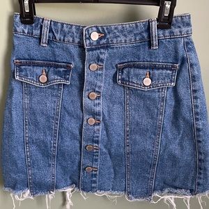 Zara Button Up Jean Mini Skirt